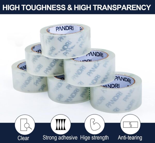 PANDRI Packing Tape, 36 Rolls Heavy Duty Clear Packaging Tape for Shipping Packaging Moving Sealing, - Image 4