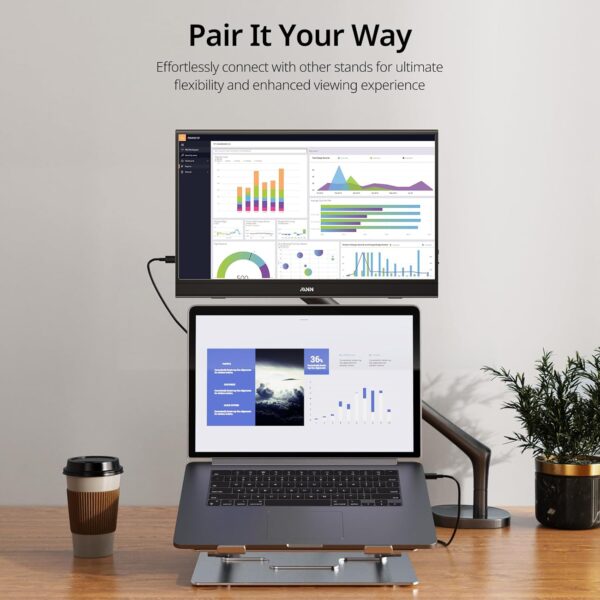 MNN 15.6" Portable Monitor FHD 1080P USB-C HDMI, Slim, HDR, Speakers, Laptop - Image 6