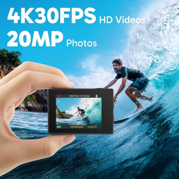 AKASO EK7000 4K Action Camera – 20MP, EIS, 131FT Waterproof, WiFi, Remote - Image 9