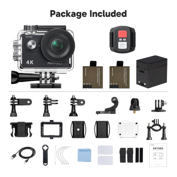 AKASO EK7000 4K Action Camera – 20MP, EIS, 131FT Waterproof, WiFi, Remote - Image 10