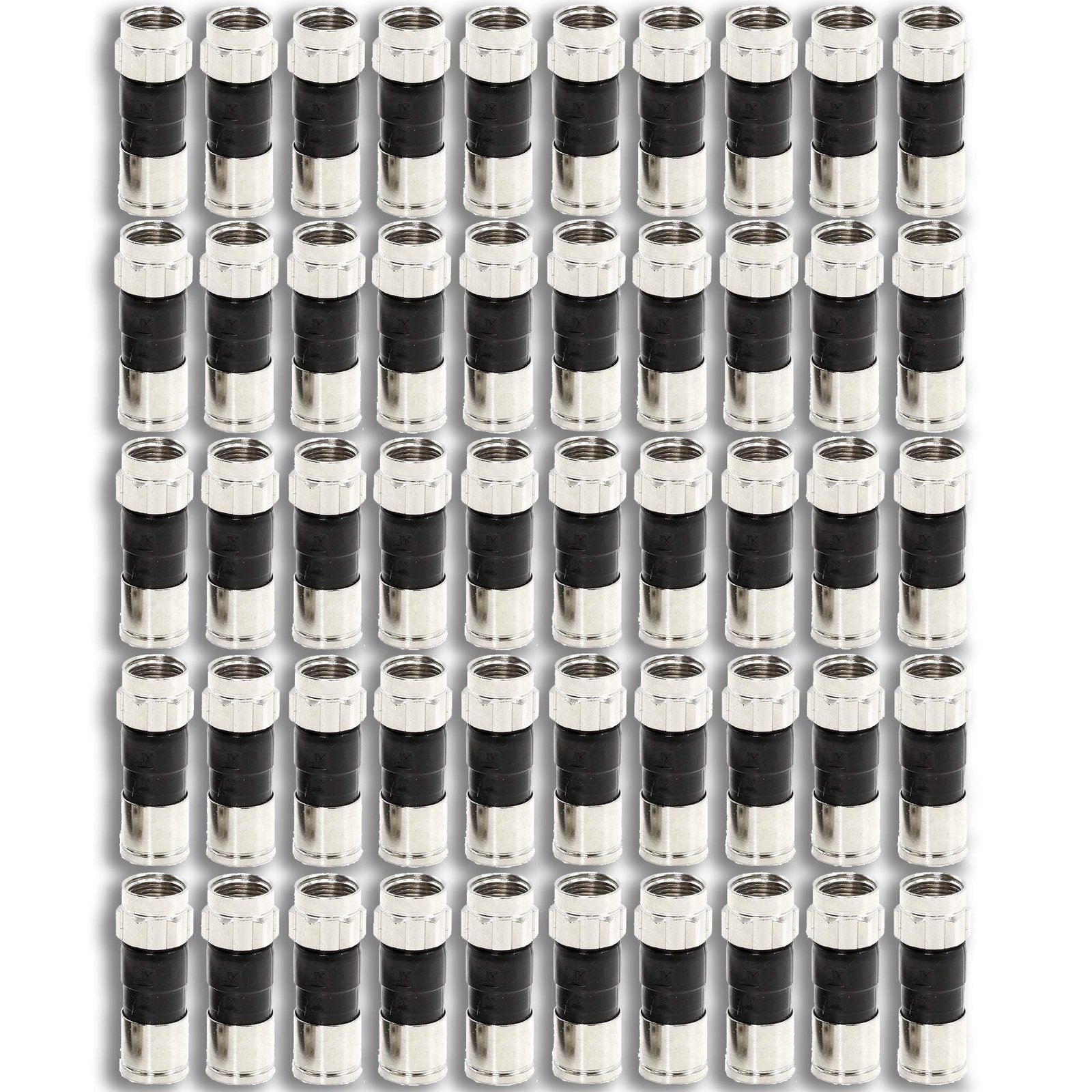 50-Pack Quad Coax Connectors